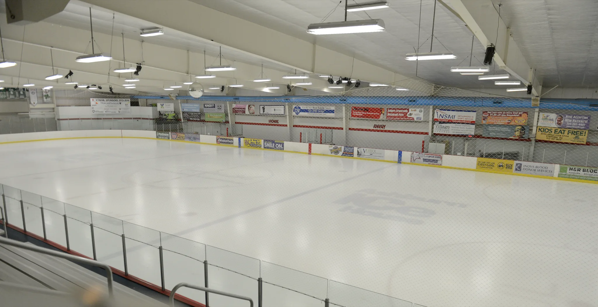 Whole sheet seen from the upper seating rail — Ashburn Ice House