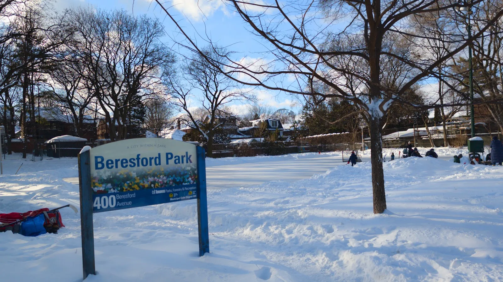 The outside of Beresford Park Natural Ice Rink, in a photo from its Google Maps listing. — Beresford Park Natural Ice Rink