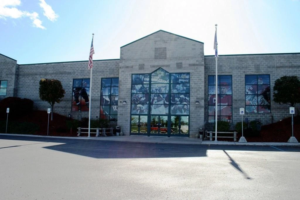 Centre Ice Arena entrance, photographed in 2010. — Centre Ice Arena