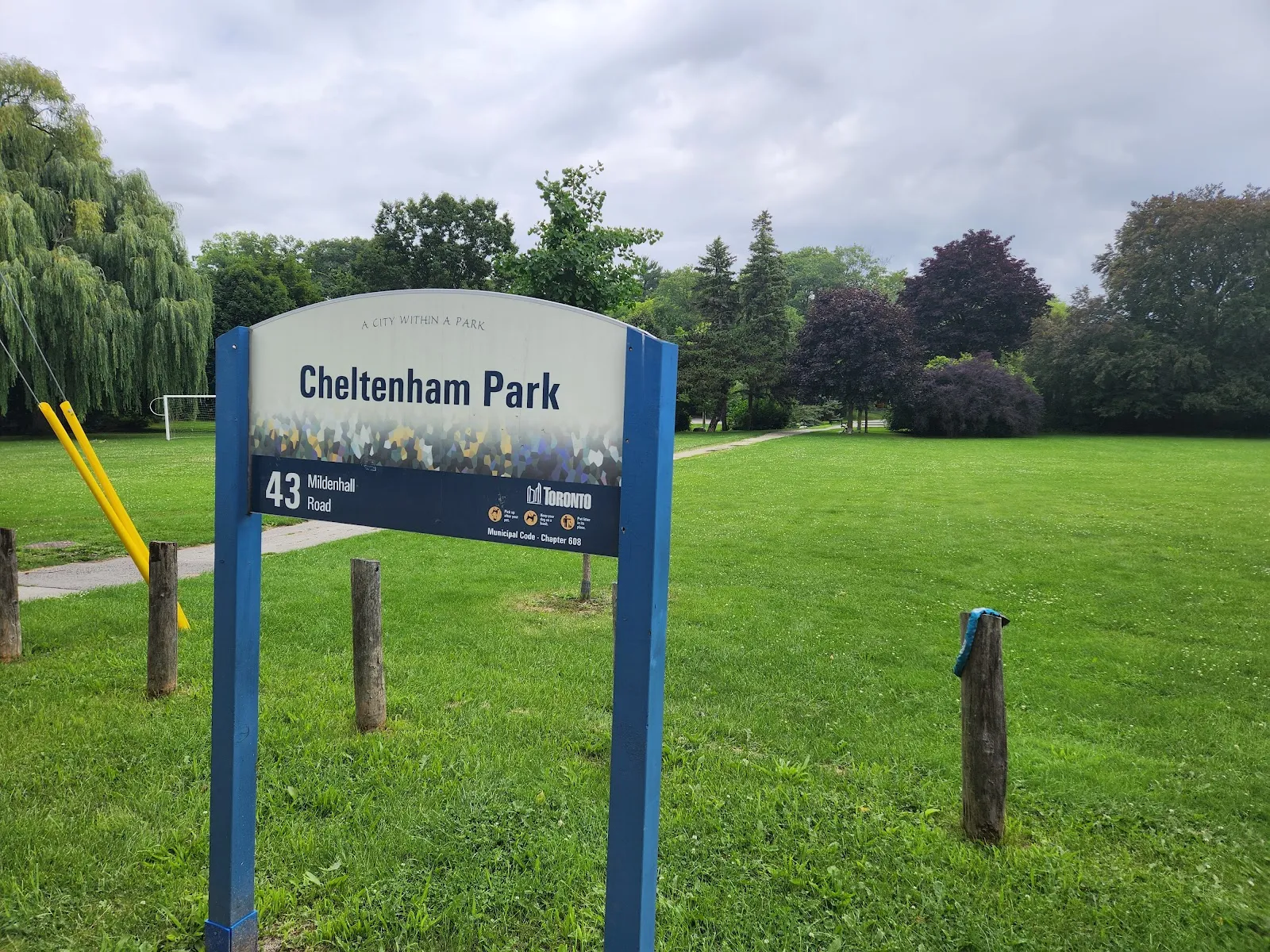 The Cheltenham Park sign at 43 Mildenhall Road, in a photo from its Google Maps listing. — Cheltenham Park Natural Ice Rink