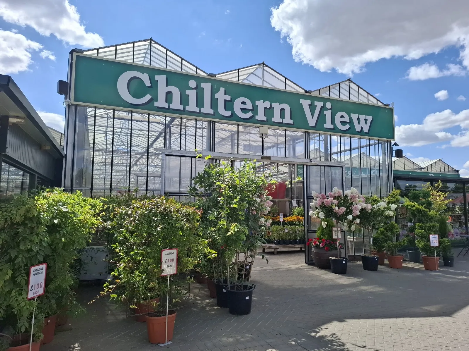 The Chiltern View Garden Centre entrance, the site on whose open land the rink is set up (the rink itself is not in the photo) — Chiltern View Ice Rink