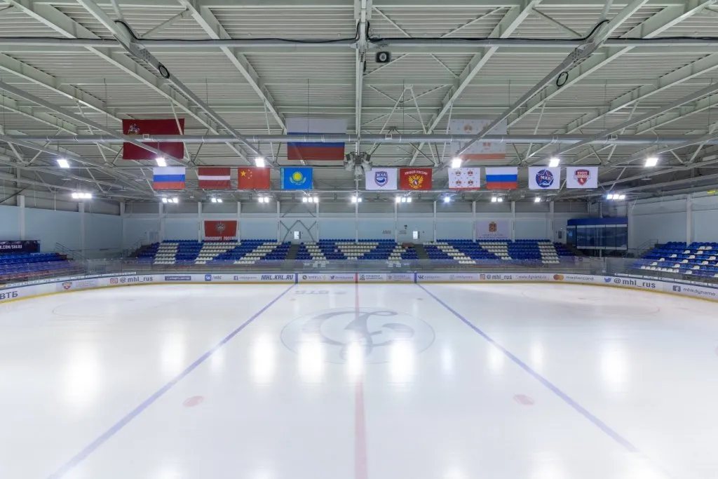 The main ice arena of the Ice Palace with its stands — Dmitrov Sports Complex
