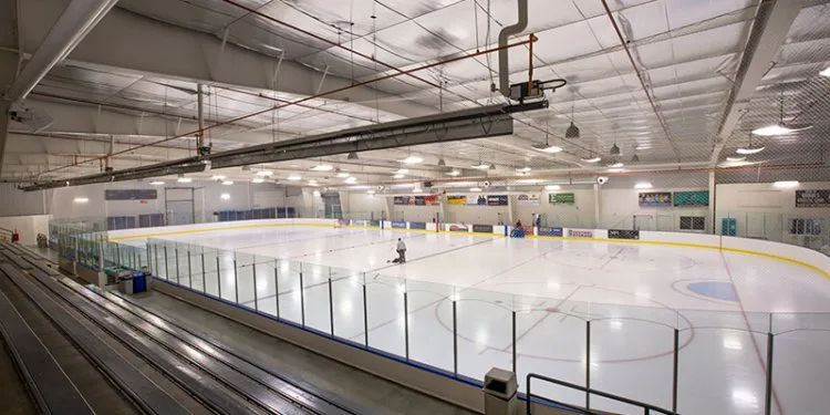 Interior view of Clareview Arena ice. — Clareview Arena