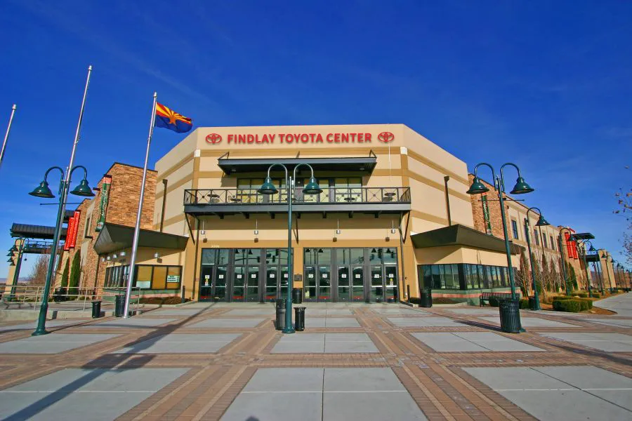 Findlay Toyota Center in Prescott Valley, the entrance front with the venue sign — Findlay Toyota Center Community Ice Rink