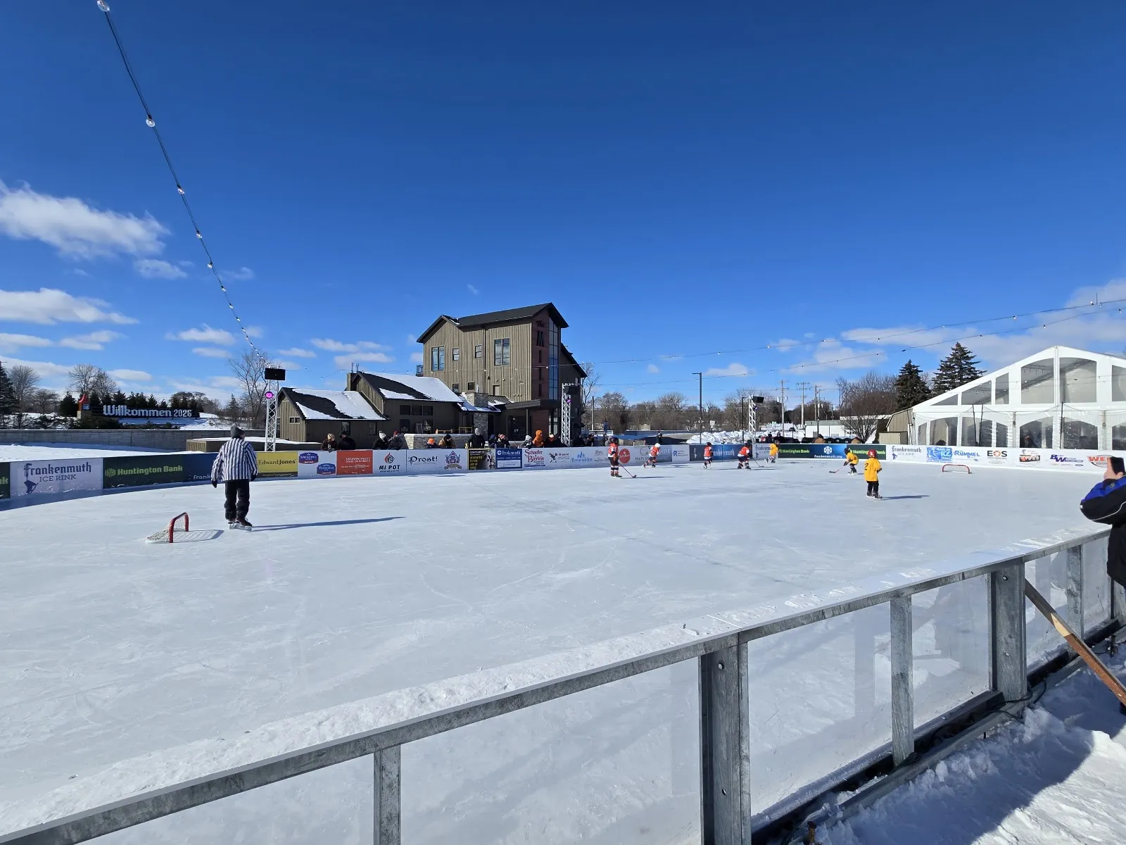 The ice surface of the Frankenmuth Ice Rink on a sunny day (Google Maps listing photo) — Frankenmuth Ice Rink