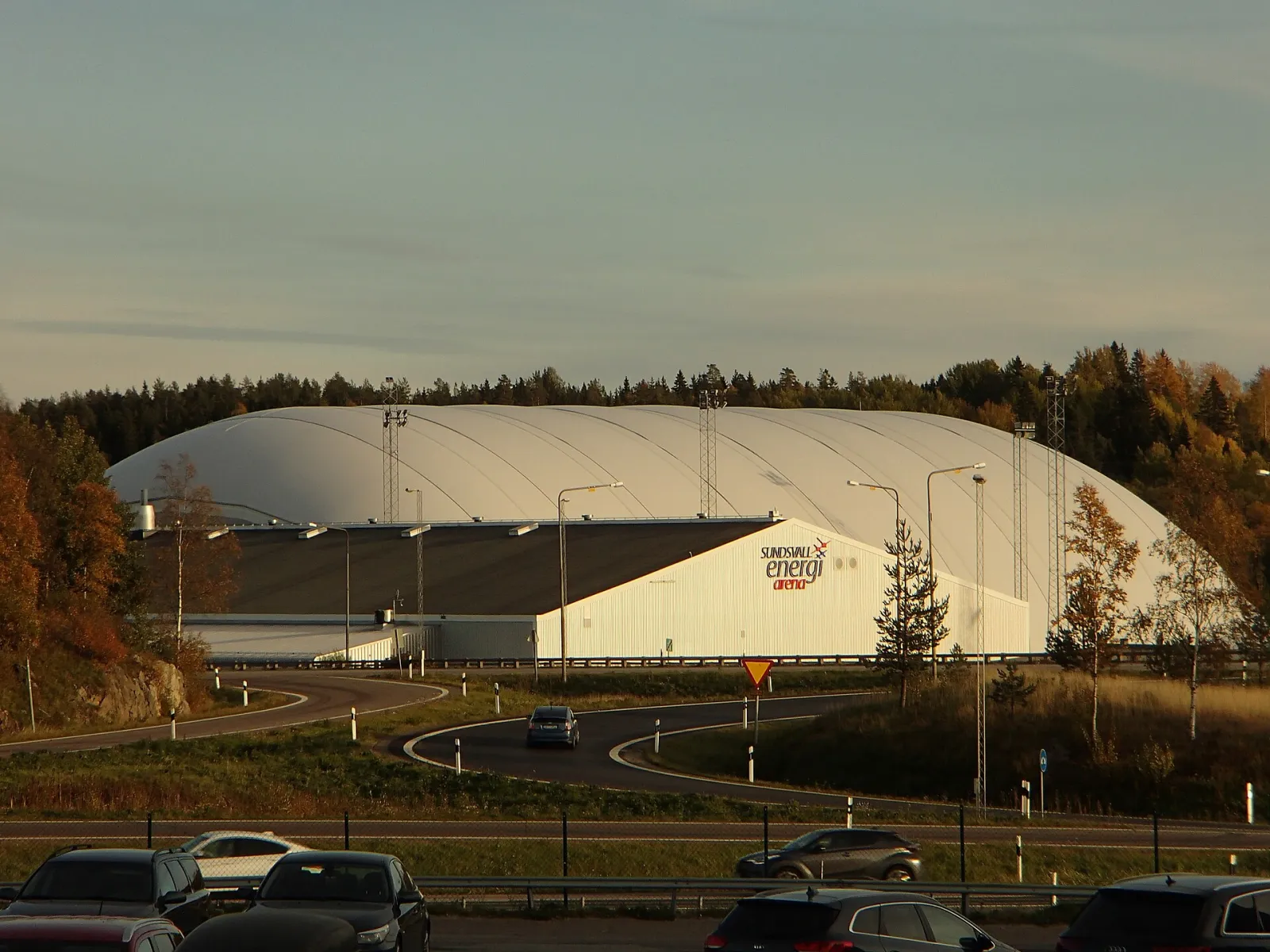 The ice hall at Gärdehov in Sundsvall seen from the road — Gärdehov Arena