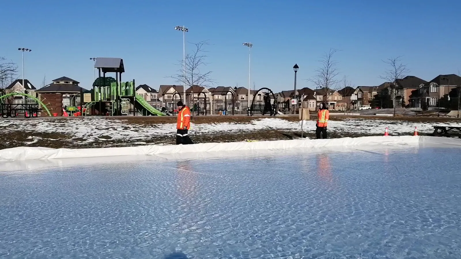 The ice at George Savage Park Outdoor Ice Rink, in a photo from its Google Maps listing. — George Savage Park Outdoor Ice Rink