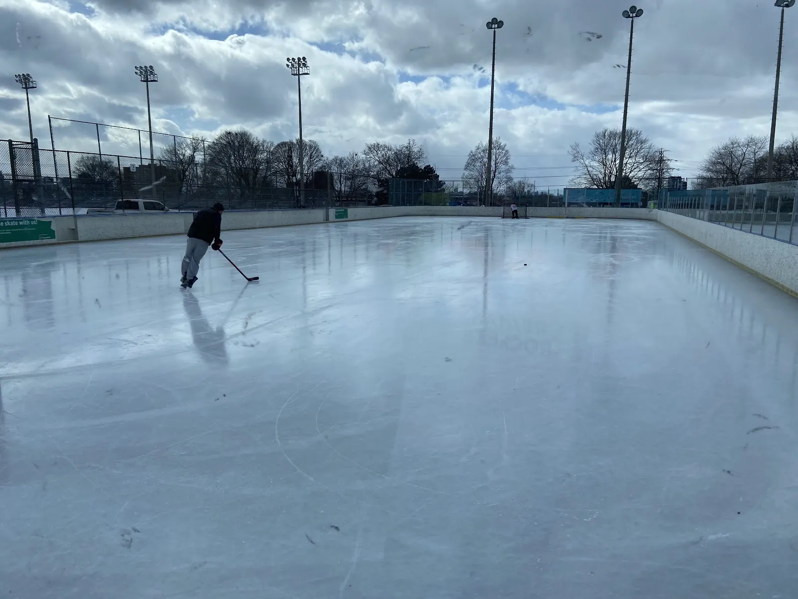 The ice at Giovanni Caboto Rink, Pool And Tennis Courts Outdoor Ice Rinks, in a photo from its Google Maps listing. — Giovanni Caboto Rink, Pool And Tennis Courts Outdoor Ice Rinks
