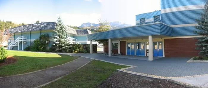 The entrance of the Golden & District Arena, from the Town of Golden's arena page — Golden & District Arena