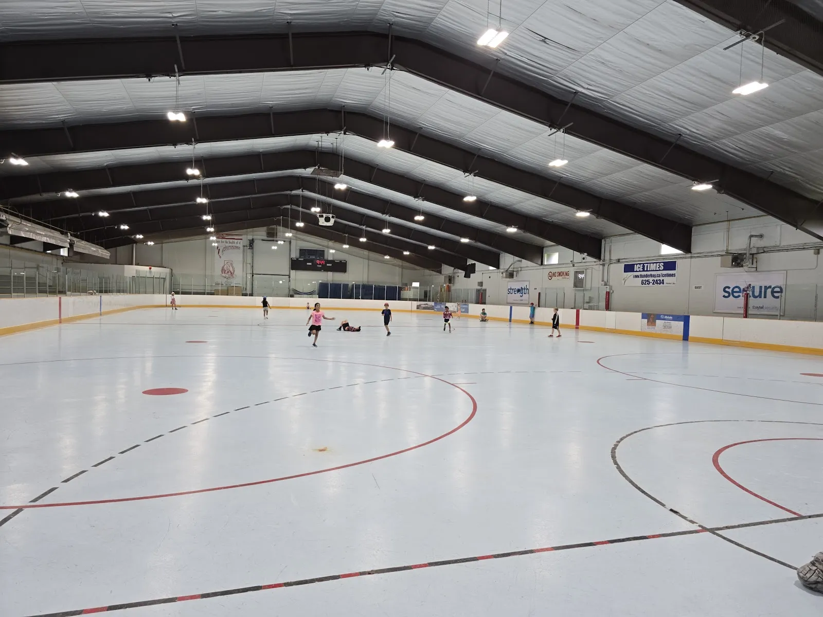 Grandview Gardens ice surface with a few distant skaters — Grandview Gardens