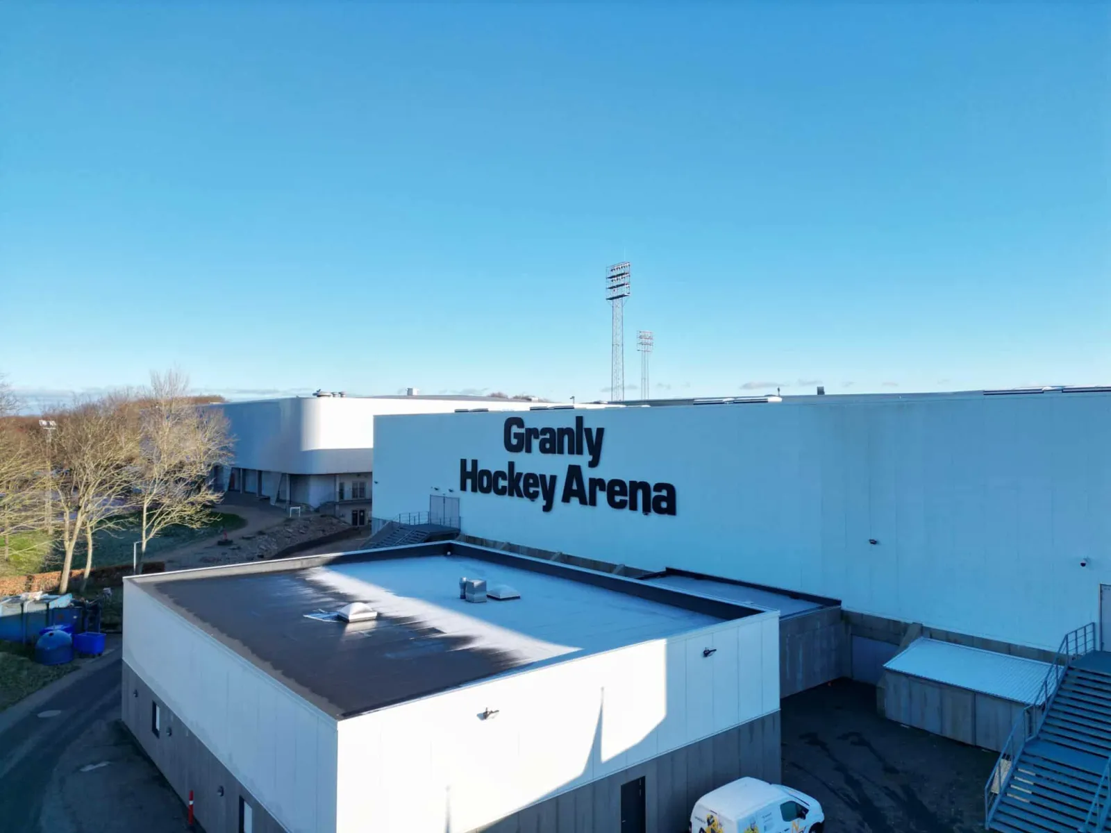 Granly Hockey Arena from the side, Esbjerg Idrætspark — Granly Hockey Arena