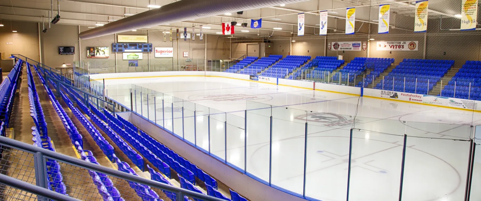 One of the four ice surfaces at the Greenfoot Energy 4-Plex, from the City of Moncton's facility page — Greenfoot Energy 4-Plex