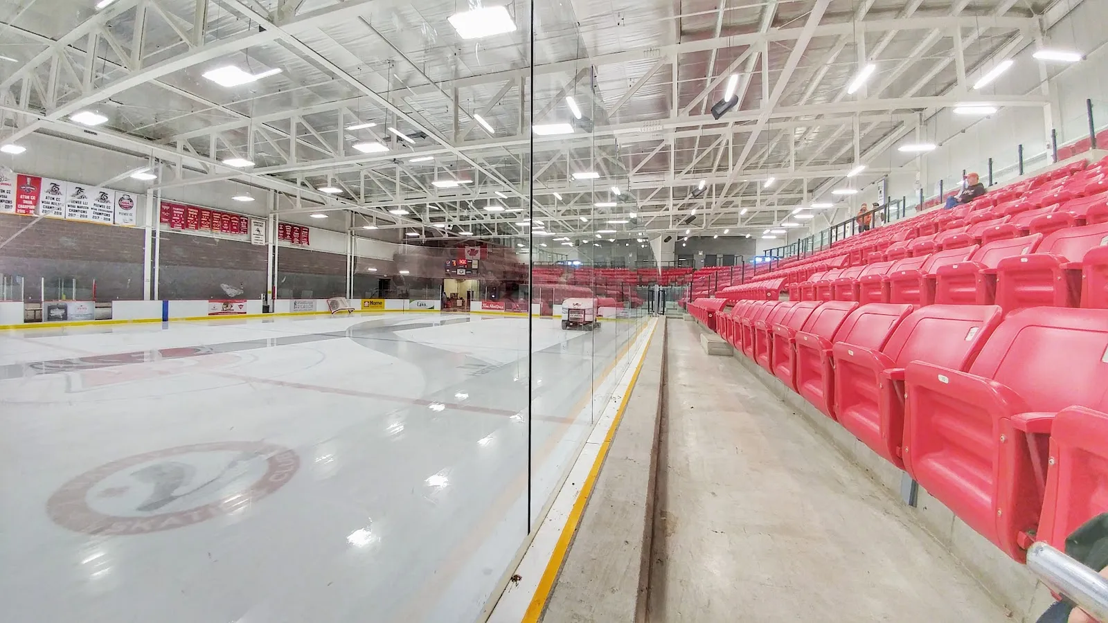 The ice and red spectator seating at the Hanover Honda Arena — Hanover Honda Arena