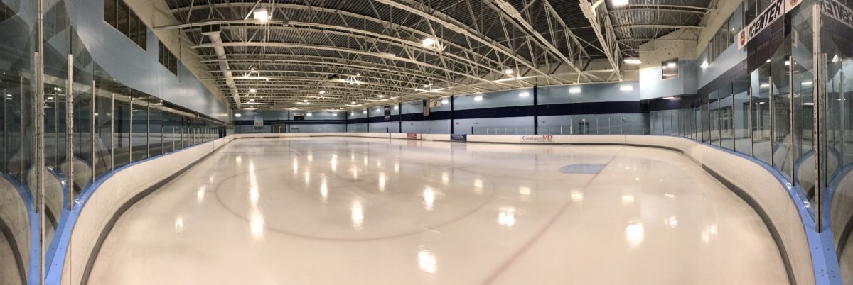 A rink-wide view of the ice at the Salem Icenter. — The Icenter