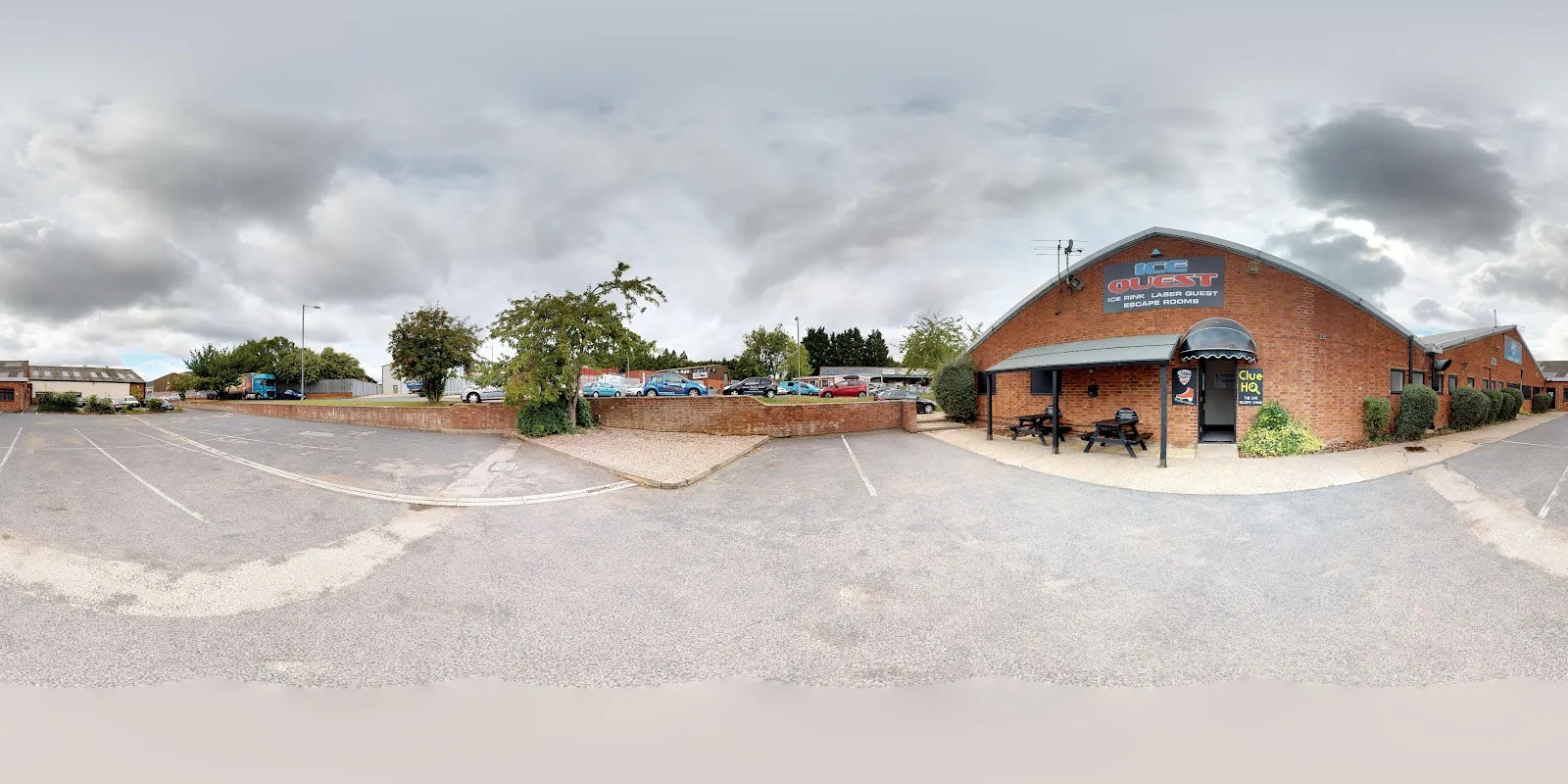 The IceQuest building and its car park on Spring Lane North. — IceQuest Malvern