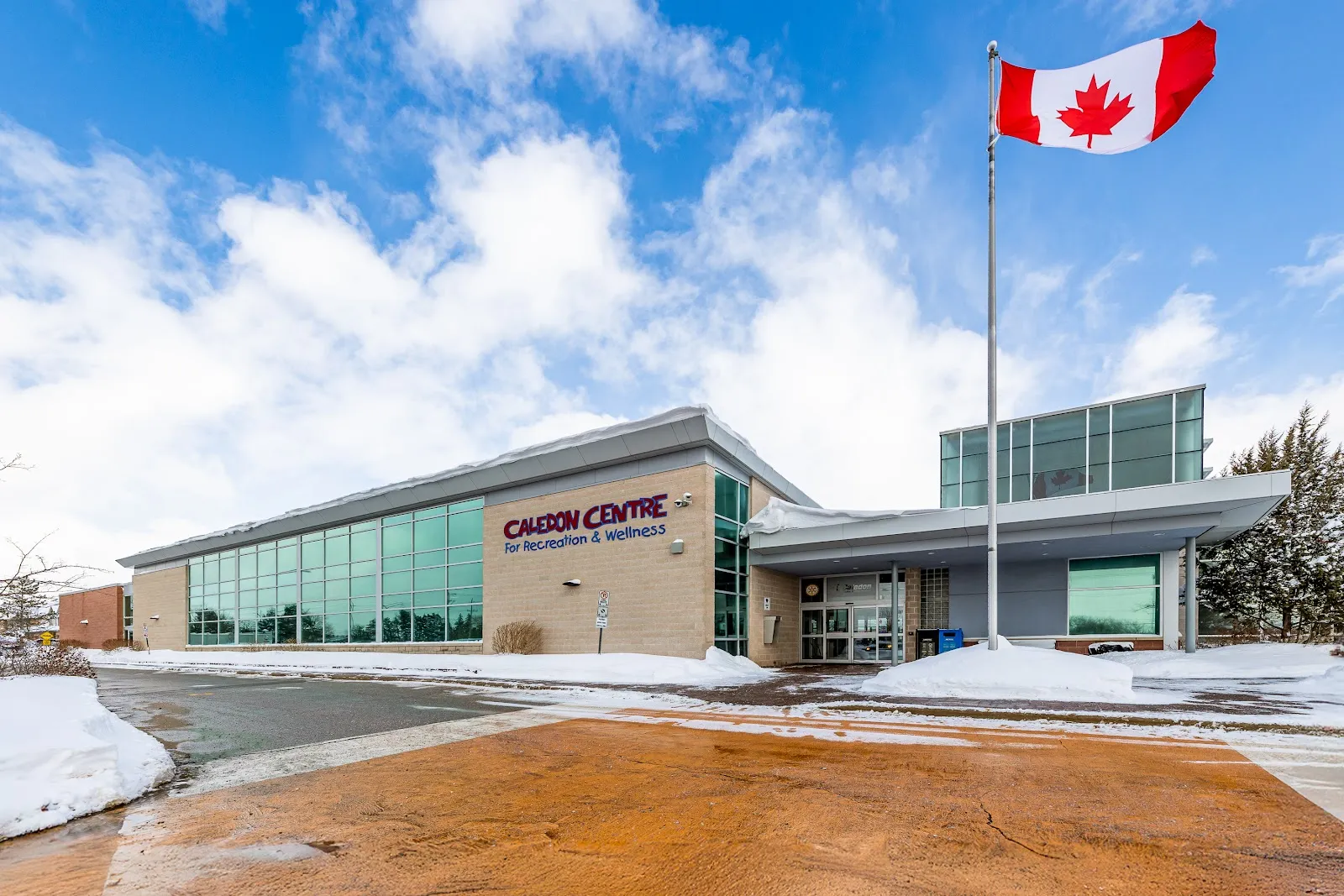 The outside of John's Rink at Caledon Centre for Recreation and Wellness, in a photo from its Google Maps listing. — John's Rink at Caledon Centre for Recreation and Wellness