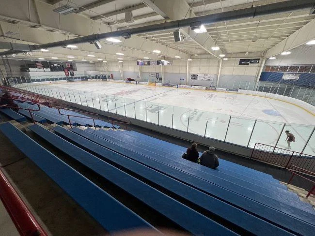 A wide view from the stands at the Kalamazoo rink, photographed when it was known as Wings West. — BIGGBY COFFEE Ice Cube - Kalamazoo
