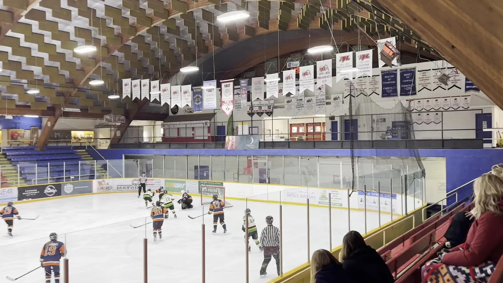 A game on the arched-roof ice of the Kimberley Civic Centre Arena — Kimberley Civic Centre Arena