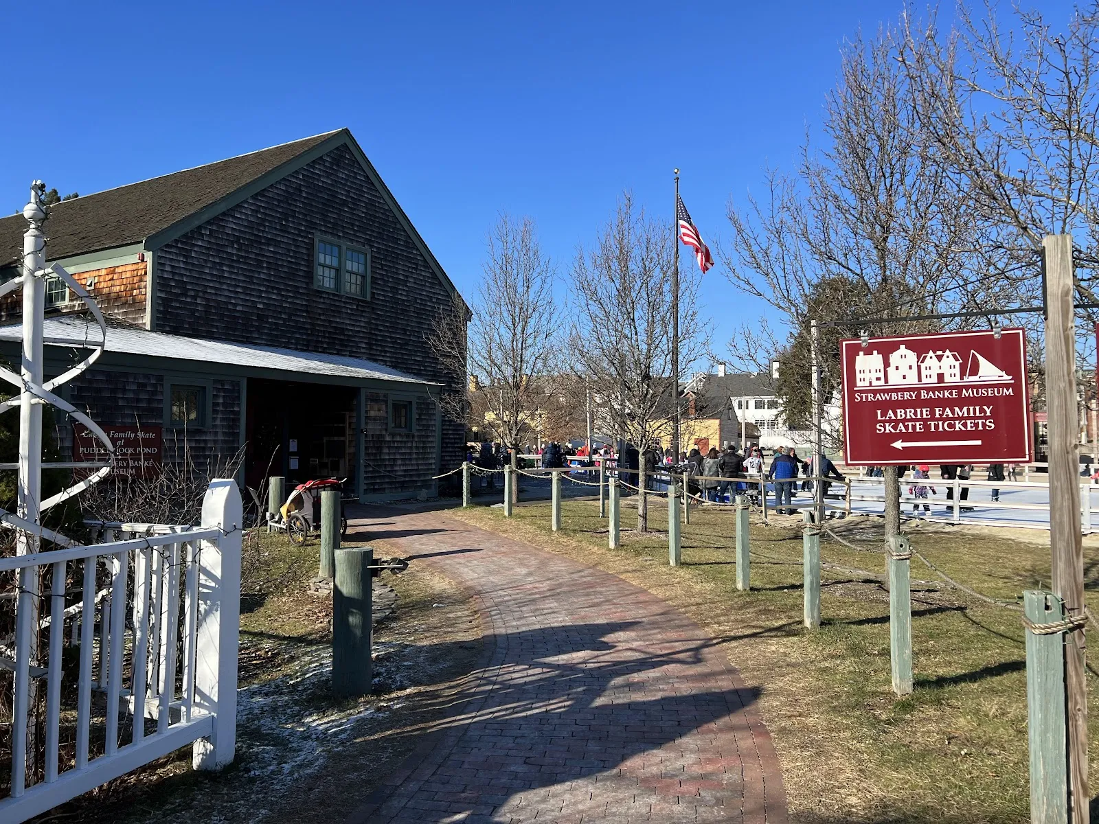 The outside of Labrie Family Skate at Puddle Dock Pond, in a photo from its Google Maps listing. — Labrie Family Skate at Puddle Dock Pond