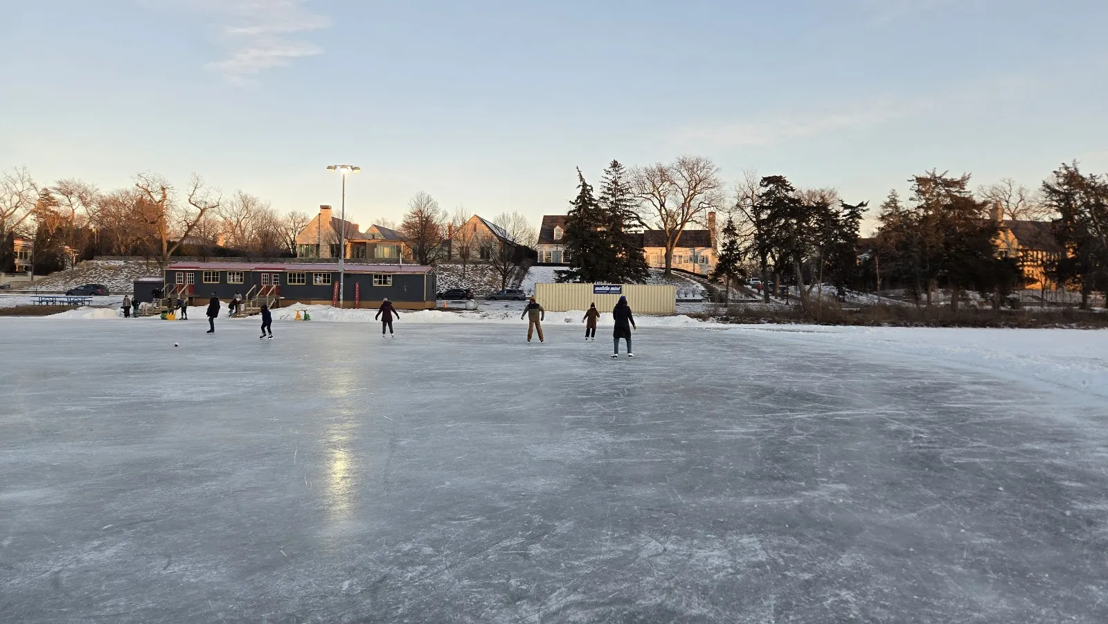 The ice at Lake of the Isles Park Outdoor Rink, in a photo from its Google Maps listing. — Lake of the Isles Park Outdoor Rink