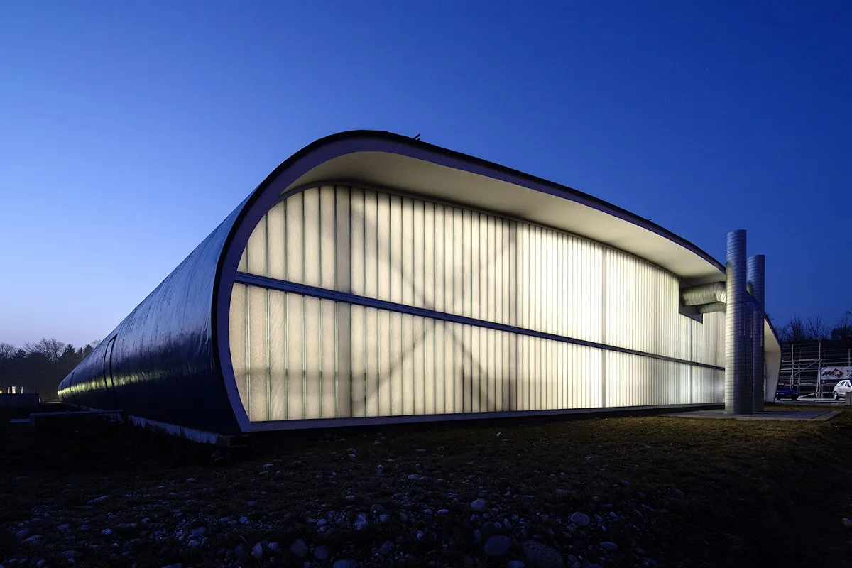 The Localnet Arena in Burgdorf at dusk — Localnet Arena