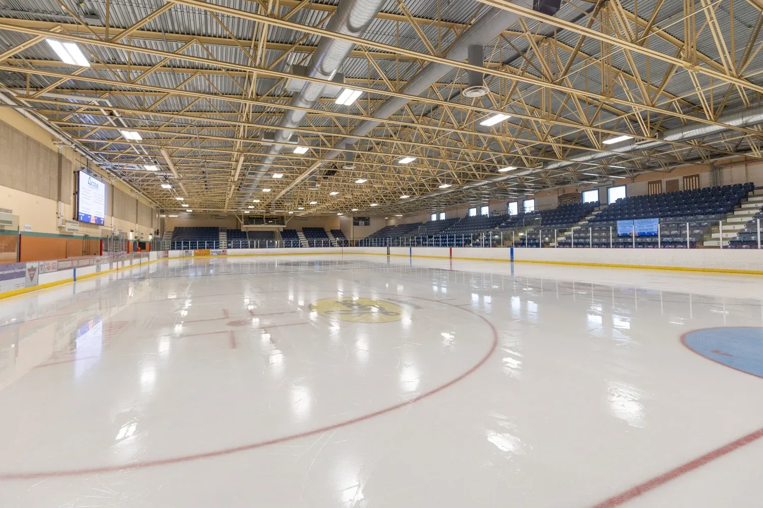 The empty ice surface at the Mariners Centre in Yarmouth, from the Centre's arena page — Mariners Centre