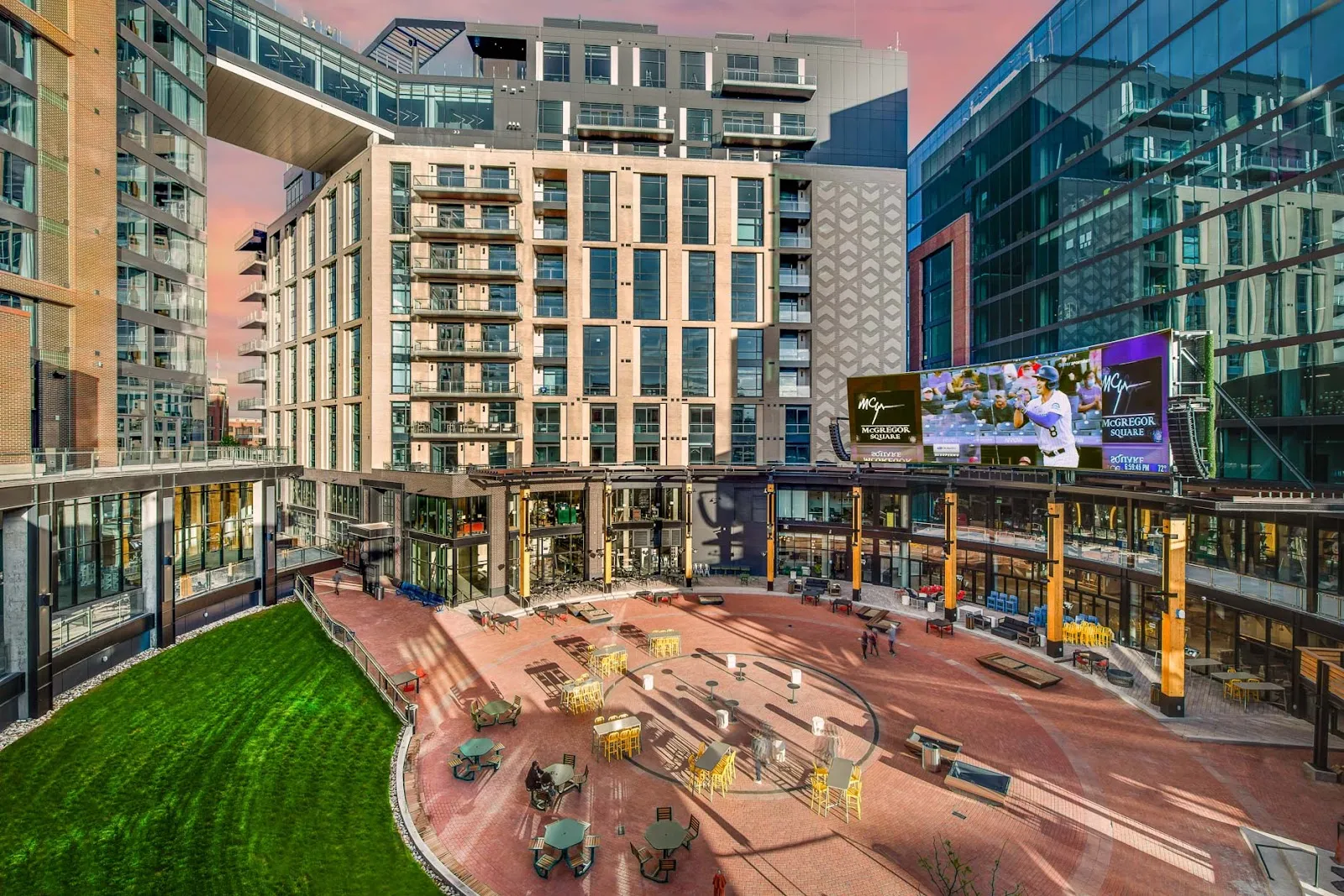 The McGregor Square plaza in downtown Denver, where McGregor Skate is installed each winter (Google Maps listing photo) — McGregor Skate