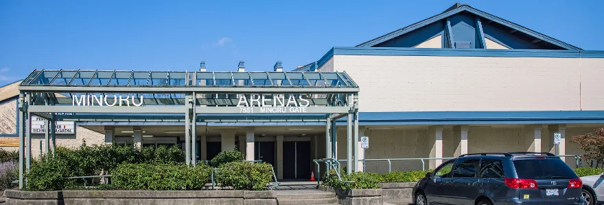 Minoru Arenas entrance and exterior facade. — Minoru Arenas