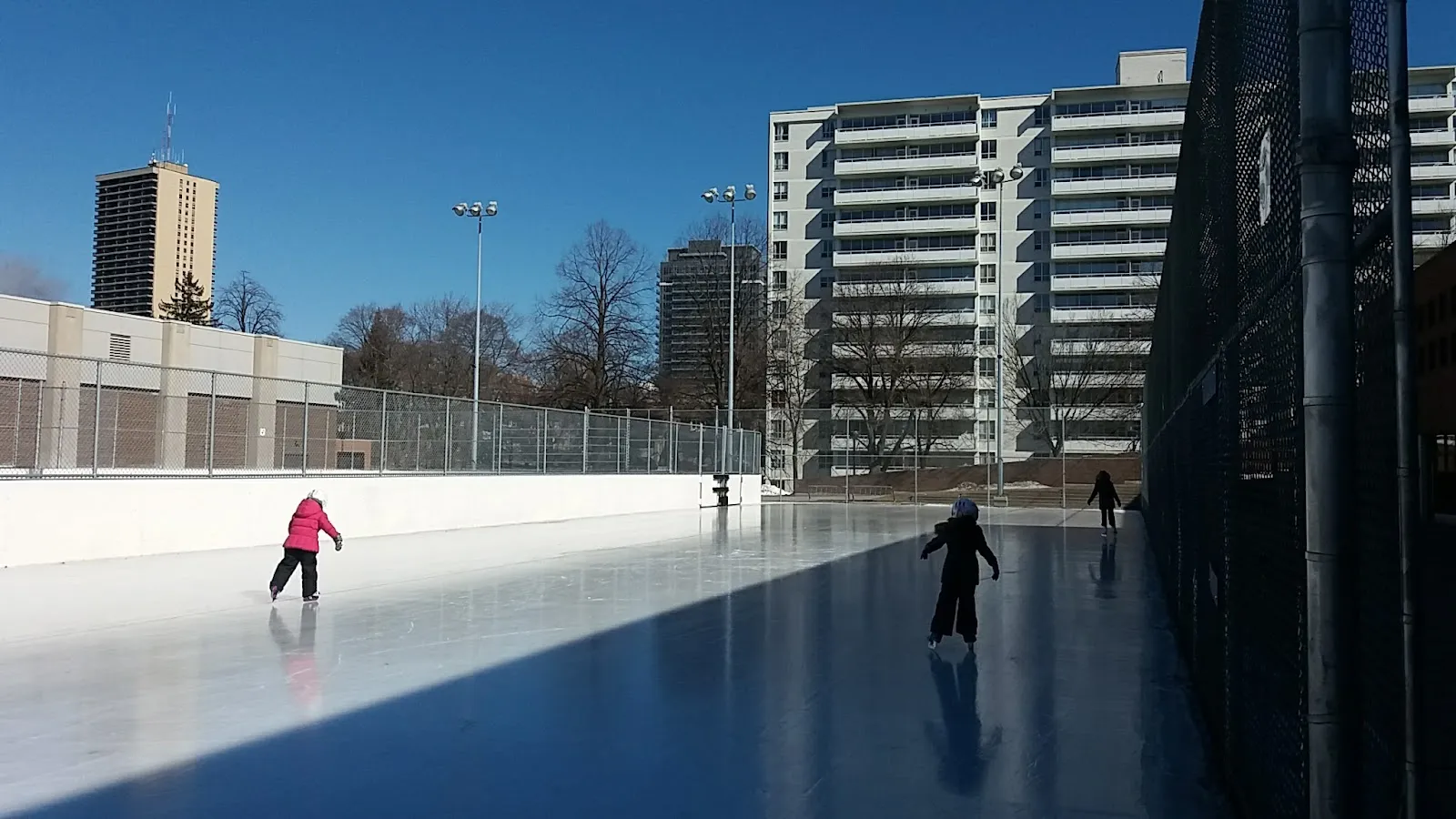 The ice at North Toronto Memorial Community Centre Outdoor Ice Rinks, in a photo from its Google Maps listing. — North Toronto Memorial Community Centre Outdoor Ice Rinks