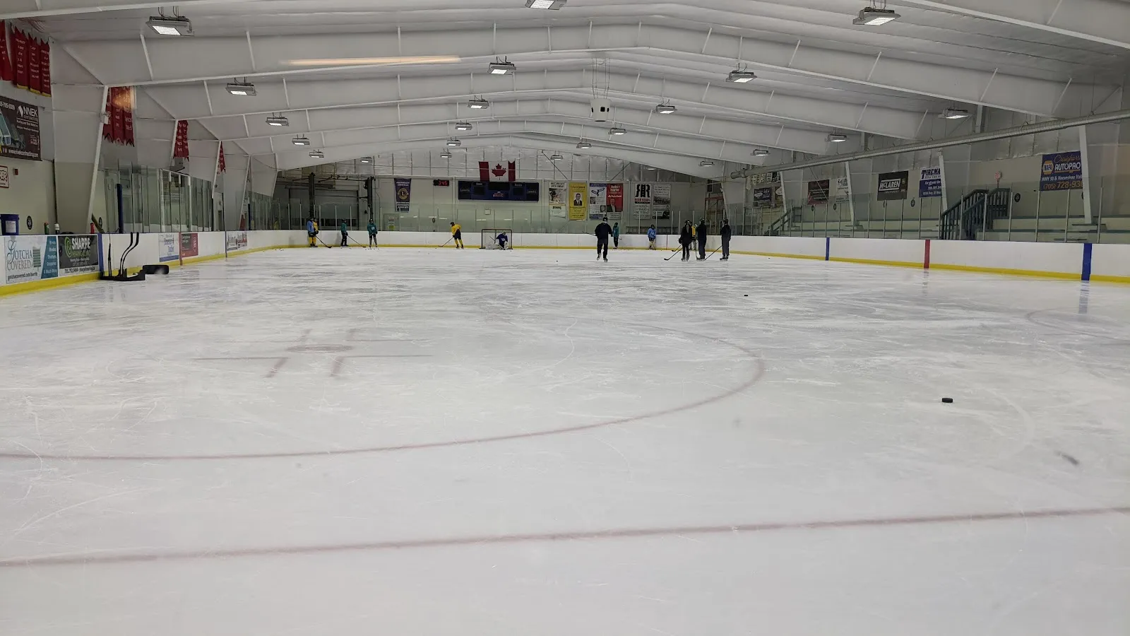 The ice surface and boards inside the Oro-Medonte Community Arena — Oro-Medonte Community Arena