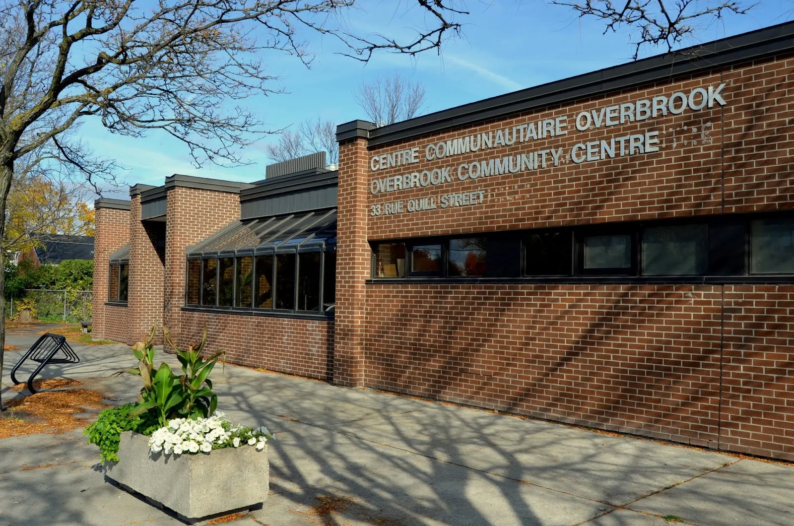 The outside of Overbrook Park Outdoor Rink, in a photo from its Google Maps listing. — Overbrook Park Outdoor Rink