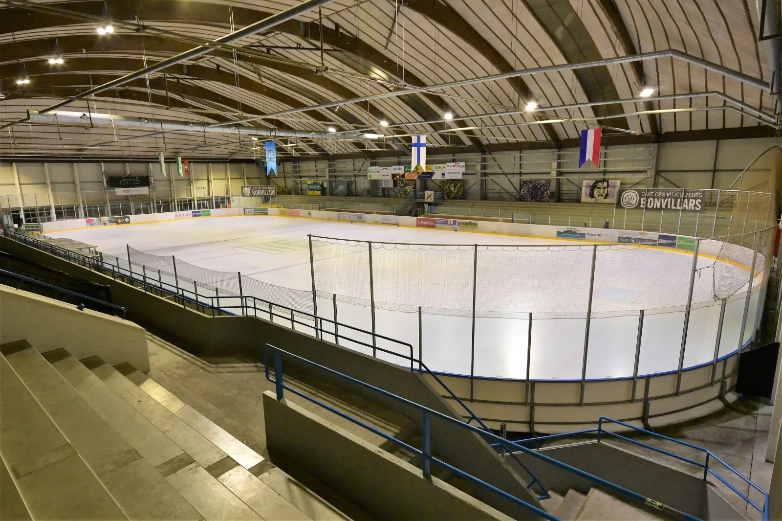 The ice of the Patinoire d'Yverdon-les-Bains from the stand — Patinoire d'Yverdon-les-Bains