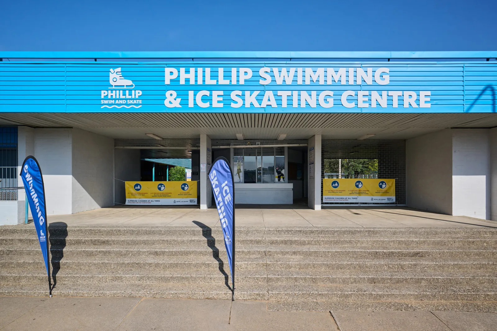The entrance of the Phillip Swimming and Ice Skating Centre — Phillip Swimming and Ice Skating Centre