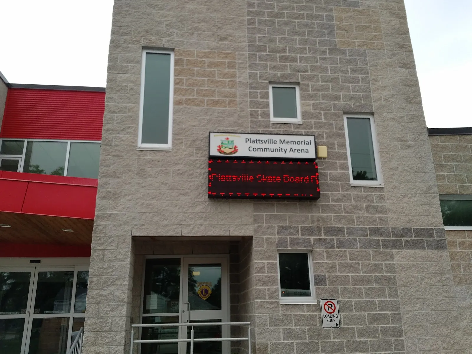 Entrance of the Plattsville Memorial Community Arena — Plattsville Memorial Community Arena