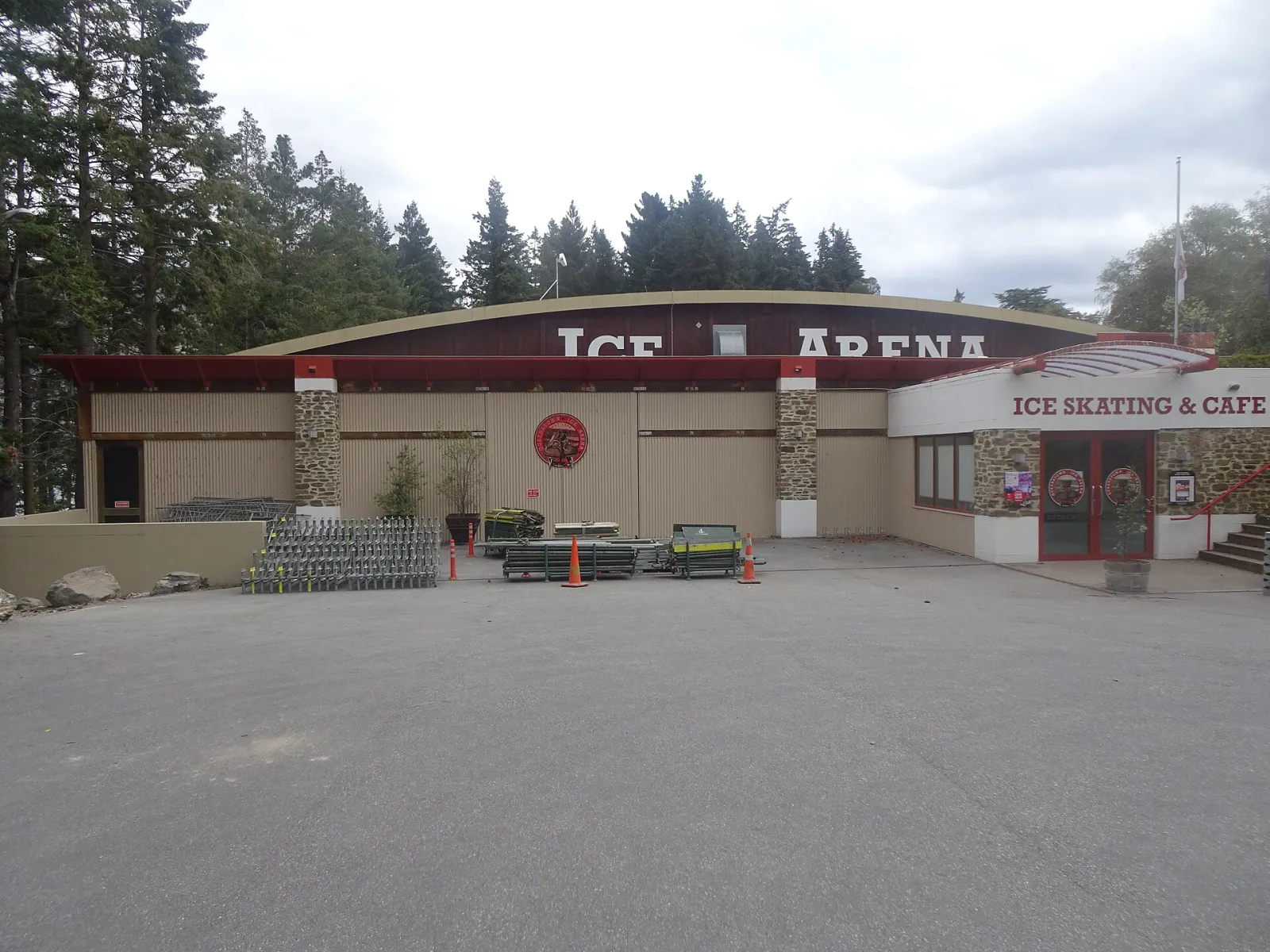 The front of Queenstown Ice Arena in Queenstown Gardens — Queenstown Ice Arena