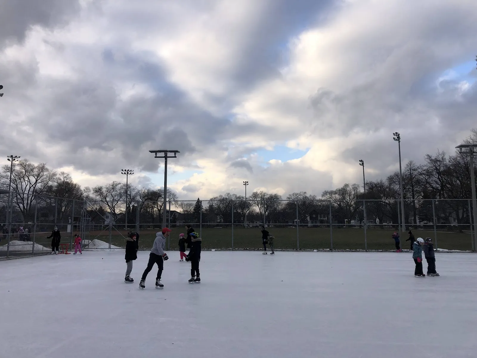 The ice at Queensway Park Outdoor Ice Rink and Skate Trail, in a photo from its Google Maps listing. — Queensway Park Outdoor Ice Rink and Skate Trail