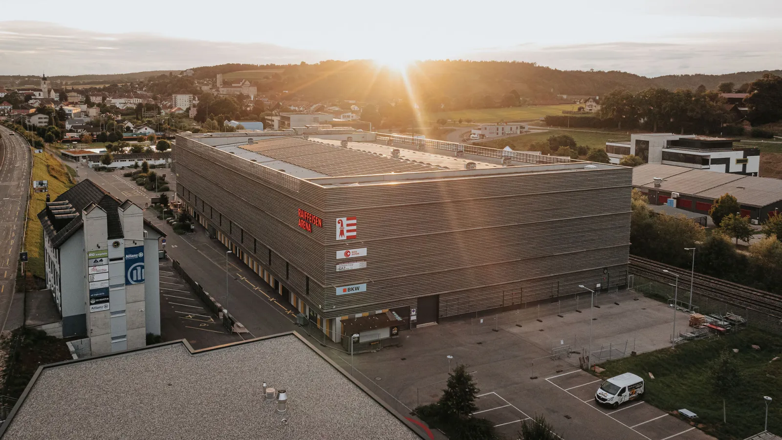The Raiffeisen Arena in Porrentruy seen from above — Raiffeisen Arena (Porrentruy)