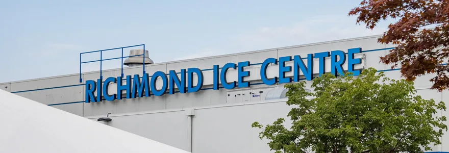 Richmond Ice Centre exterior sign and facade. — Richmond Ice Centre