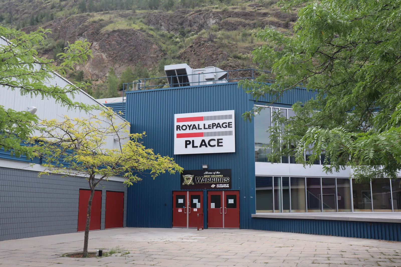 The entrance of Royal LePage Place, home of the West Kelowna Warriors. — Royal LePage Place