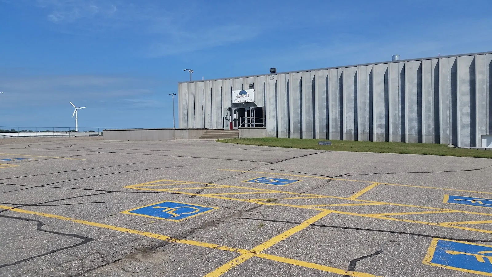 The outside of Sauk Centre Civic Arena, in a photo from its Google Maps listing. — Sauk Centre Civic Arena