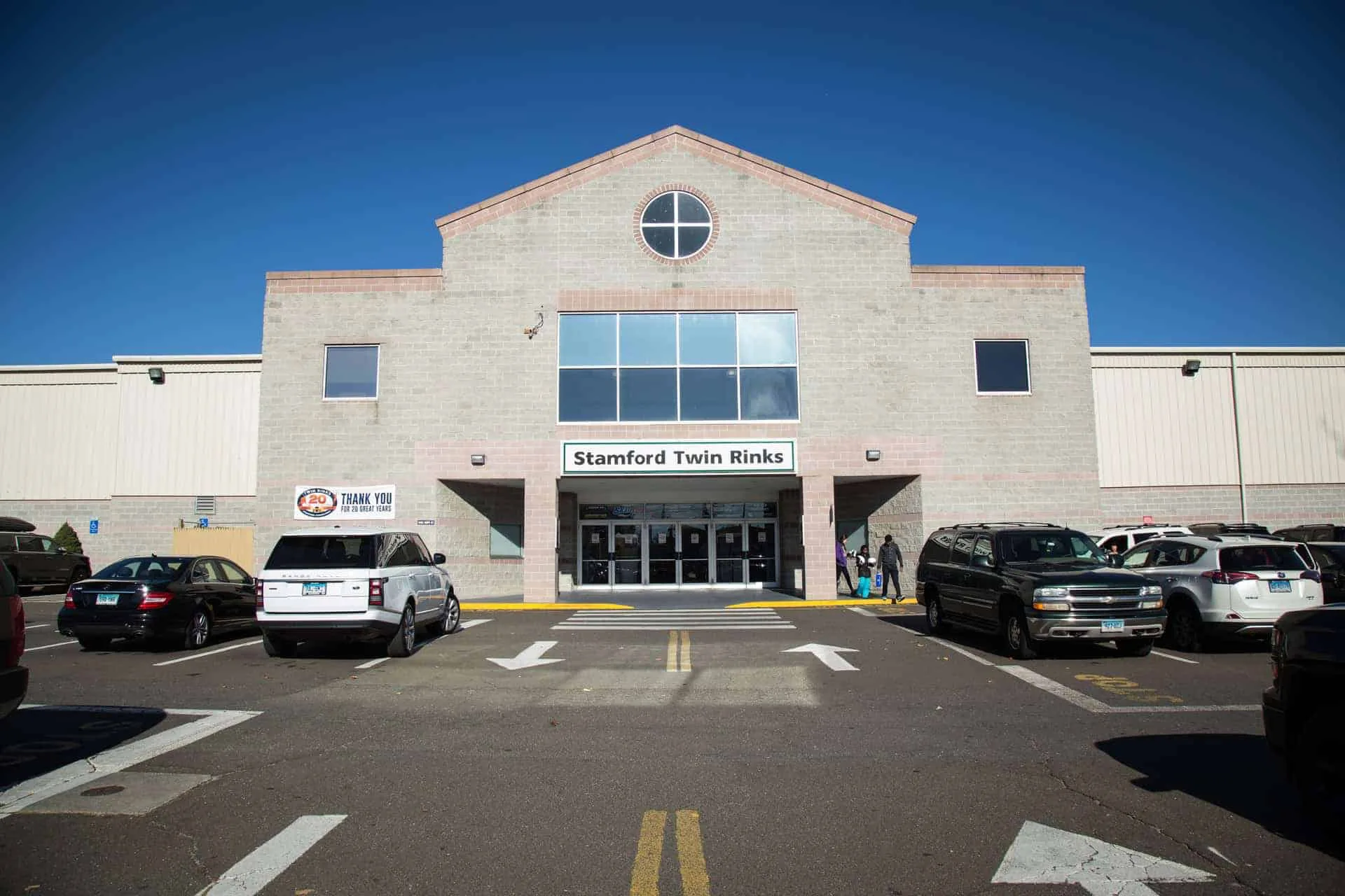 Front of Stamford Twin Rinks on a clear day — Stamford Twin Rinks