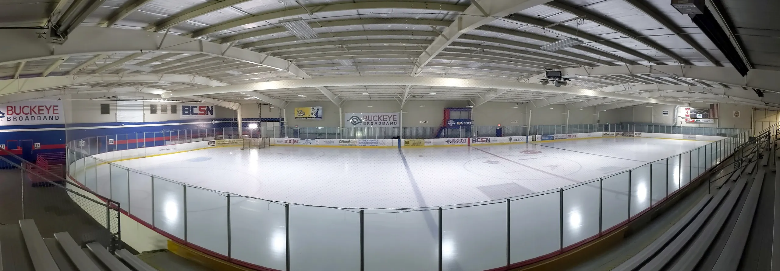 Bleachers curving around the sheet under a barrel roof — Sylvania Tam-O-Shanter