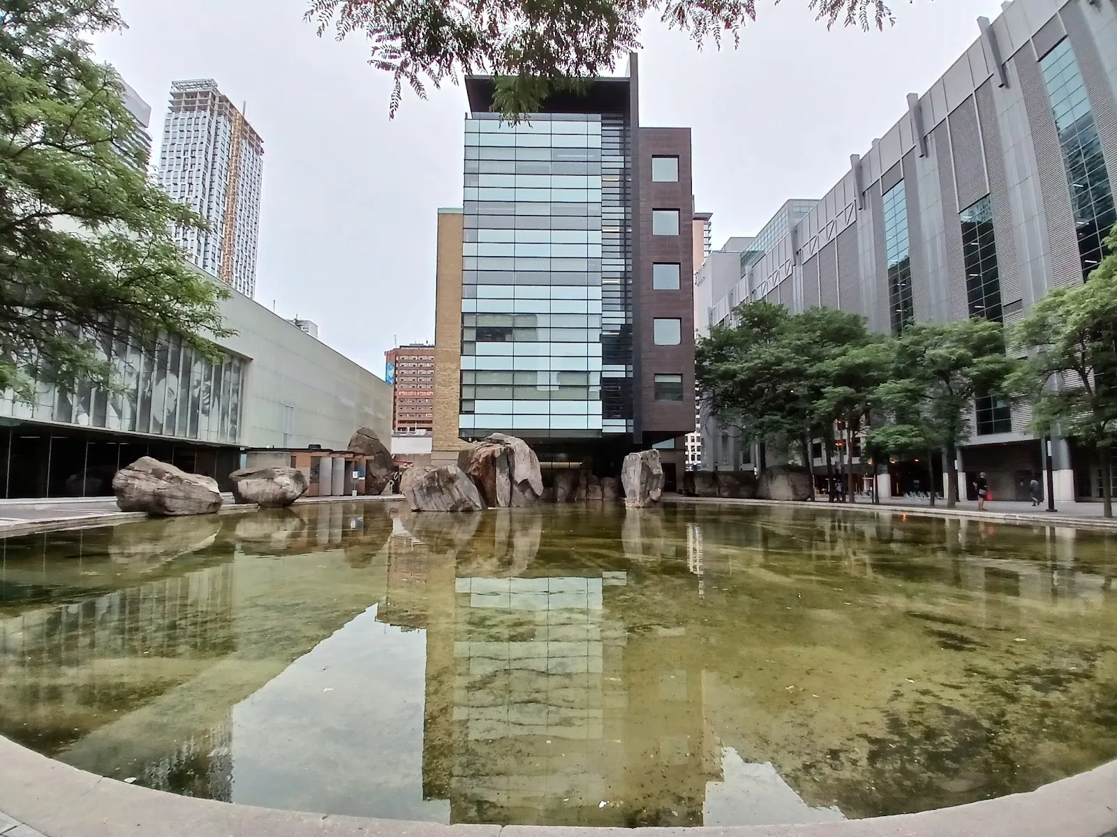 El exterior de Toronto Metropolitan University Square Outdoor Ice Rink, en una foto de su ficha de Google Maps. — Toronto Metropolitan University Square Outdoor Ice Rink
