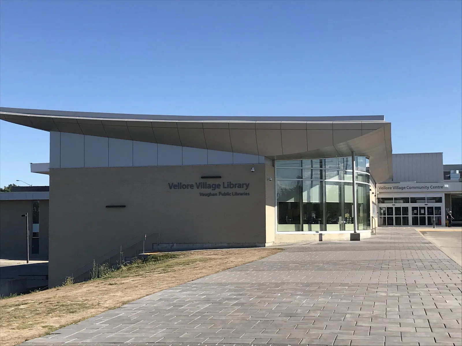 The Vellore Village library and community centre entrance — Vellore Village Community Centre Outdoor Rink (Vaughan)