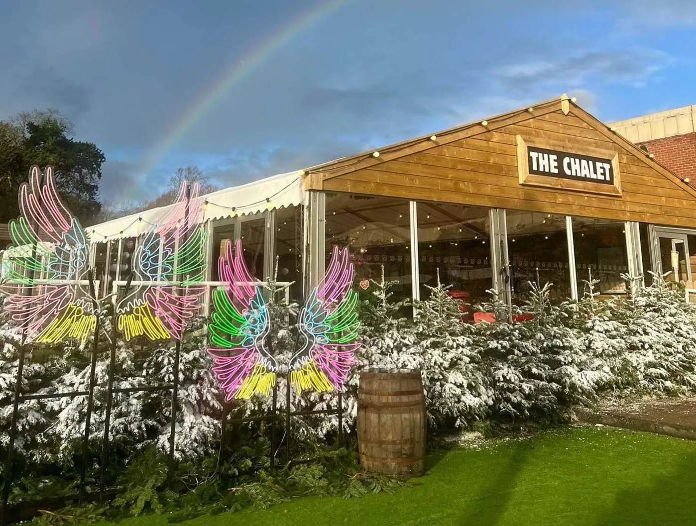 The Chalet café and terrace beside the ice rink at York Designer Outlet — Yorkshire's Winter Wonderland Ice Rink
