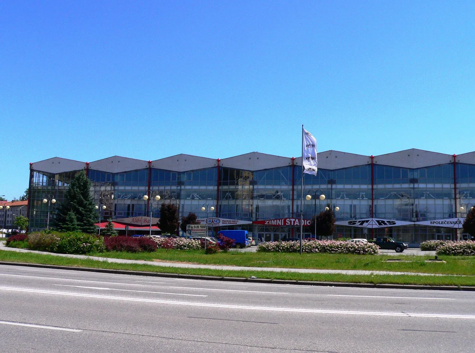 The Karviná winter stadium building near Masaryk Square in Karviná-Fryštát — Zimní stadion Karviná