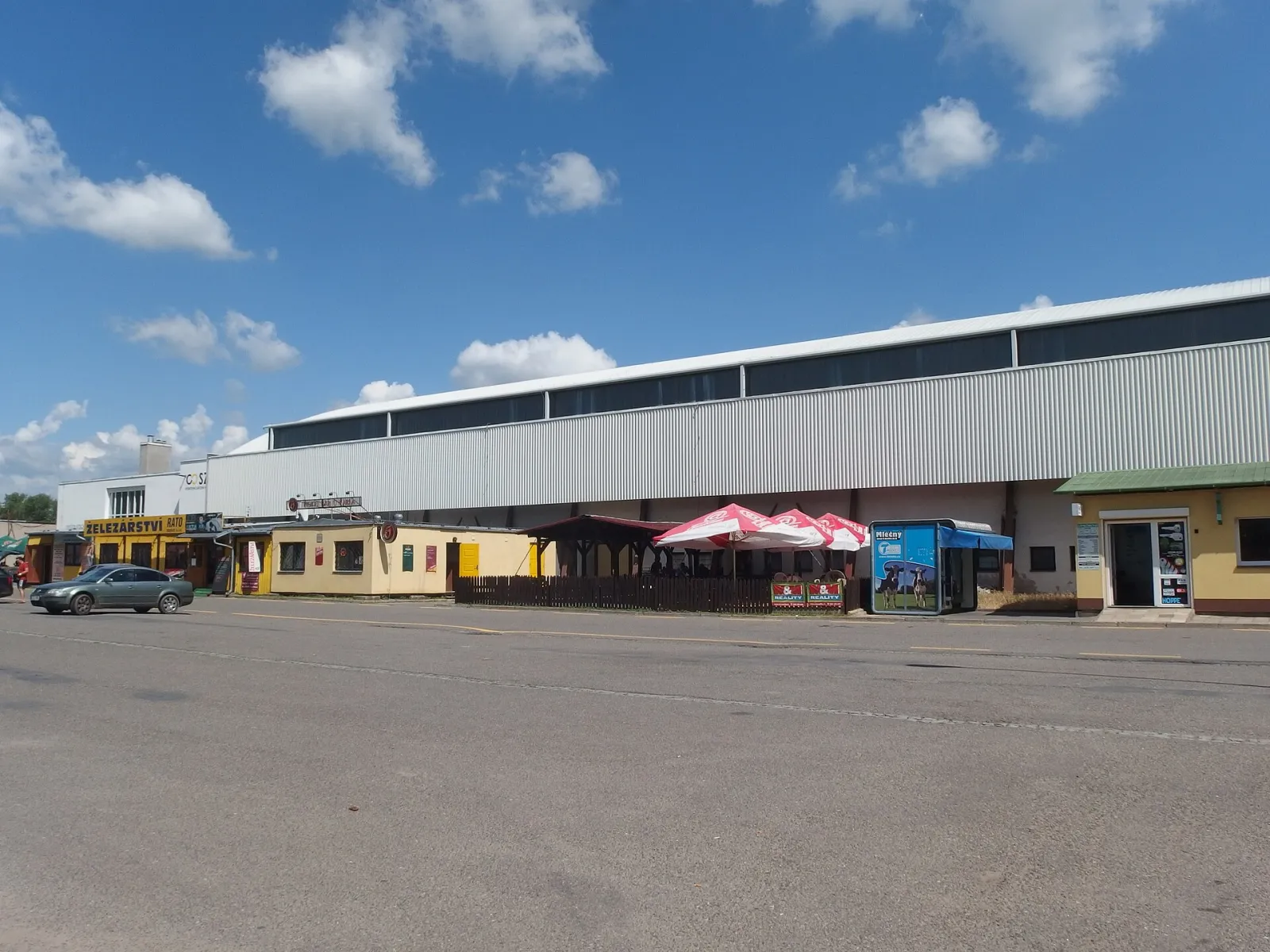 The Kroměříž winter stadium building and its car park — Zimní stadion Kroměříž